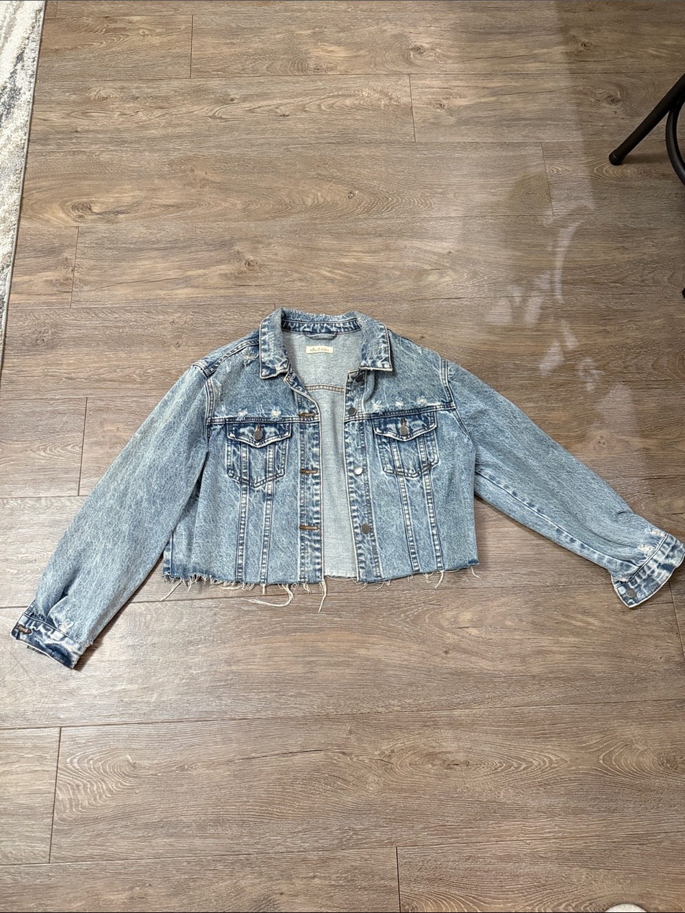 Altar'd State Light Blue Cropped Denim Jacket